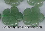 CFG218 15.5 inches 24mm carved flower green aventurine beads