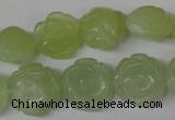 CFG233 15.5 inches 16mm carved flower New jade gemstone beads