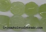 CFG234 15.5 inches 18mm carved flower New jade gemstone beads