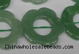 CFG261 15.5 inches 30mm carved flower green aventurine beads