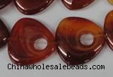 CFG276 15.5 inches 25*25mm carved triangle red agate beads