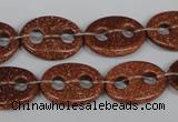 CFG295 15.5 inches 15*20mm carved oval goldstone beads