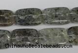 CFG323 15.5 inches 15*20mm carved rectangle moss quartz beads