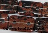 CFG337 15.5 inches 20*30mm carved rectangle mahogany obsidian beads