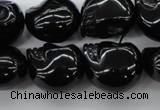 CFG345 15.5 inches 17*19mm carved skull black agate beads
