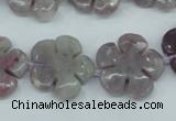 CFG454 15.5 inches 20mm carved flower lilac jasper beads