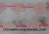 CFG507 15.5 inches 15*15mm carved flower rose quartz beads