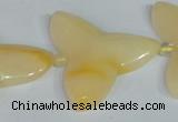 CFG521 15.5 inches 34*37mm carved flower yellow aventurine beads