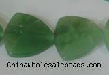 CFG531 15.5 inches 25*25mm carved triangle green aventurine beads