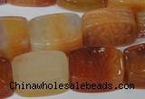 CFG549 15.5 inches 15*20mm carved brick red agate beads