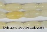 CFG552 15.5 inches 8*20mm carved rice yellow aventurine beads