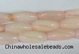 CFG553 15.5 inches 8*20mm carved rice rose quartz beads