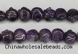 CFG59 15.5 inches 8*10mm carved pig-shaped amethyst gemstone beads