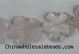 CFG652 15.5 inches 20mm carved flower rose quartz beads