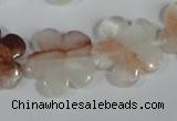 CFG658 15.5 inches 20mm carved flower pink quartz beads