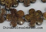 CFG679 15.5 inches 20mm carved flower bronzite gemstone beads