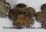 CFG680 15.5 inches 30mm carved flower bronzite gemstone beads