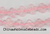 CFG72 15.5 inches 11*11mm carved flower rose quartz gemstone beads