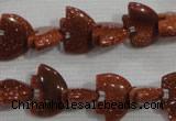 CFG768 15.5 inches 10*15mm carved animal goldstone gemstone beads