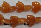 CFG771 15.5 inches 10*15mm carved animal red aventurine beads