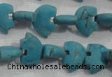 CFG773 15.5 inches 10*15mm carved animal synthetic turquoise beads