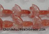 CFG785 15.5 inches 10*15mm carved animal cloudy quartz beads