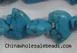 CFG793 12.5 inches 14*18mm carved animal synthetic turquoise beads