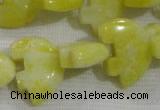 CFG800 12.5 inches 14*18mm carved animal lemon jade beads