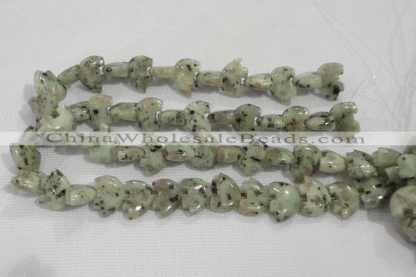 CFG809 12.5 inches 14*18mm carved animal sesame jasper beads