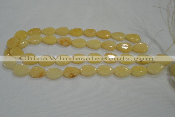 CFG820 12.5 inches 15*20mm carved leaf yellow jade beads wholesale