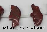 CFG857 Top-drilled 12*24mm carved animal red jasper beads