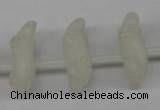 CFG865 Top-drilled 14*20mm carved animal white jade gemstone beads