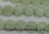 CFG883 15.5 inches 12mm carved flower New jade gemstone beads