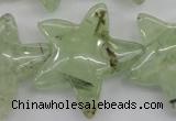 CFG919 15.5 inches 30*33mm carved star green rutilated quartz beads