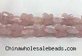 CFG973 15.5 inches 30*33mm carved butterfly rose quartz beads