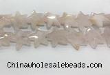 CFG983 15.5 inches 33*33mm carved star rose quartz beads