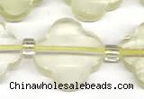 CFG991 15 inches 16mm - 17mm carved flower lemon quartz beads