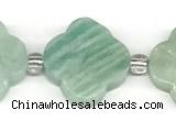 CFG992 15 inches 16mm - 17mm carved flower amazonite beads