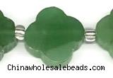 CFG994 15 inches 16mm - 17mm carved flower green aventurine beads