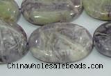 CFJ06 15.5 inches 22*30mm oval natural purple flower stone beads