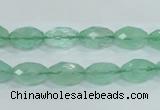 CFL102 15.5 inches 8*12mm faceted rice natural green fluorite beads