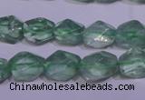 CFL1082 15 inches 9*12mm faceted nuggets green fluorite beads