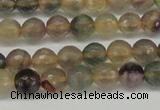 CFL1112 15.5 inches 8mm faceted round yellow fluorite gemstone beads