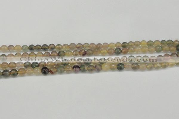 CFL1112 15.5 inches 8mm faceted round yellow fluorite gemstone beads