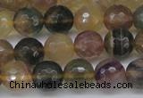 CFL1115 15.5 inches 14mm faceted round yellow fluorite gemstone beads