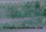 CFL112 15.5 inches 5*10mm faceted rondelle green fluorite beads