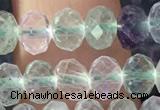 CFL1142 15.5 inches 4*6mm faceted rondelle fluorite gemstone beads