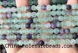 CFL1146 15.5 inches 6mm round matte fluorite beads wholesale