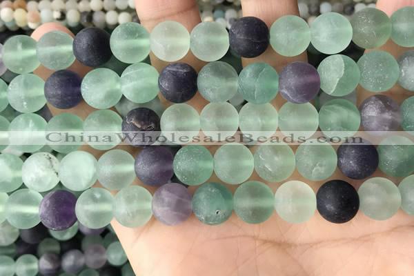 CFL1148 15.5 inches 10mm round matte fluorite beads wholesale