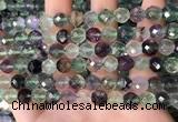 CLF1162 15.5 inches 8mm faceetd round fluorite gemstone beads